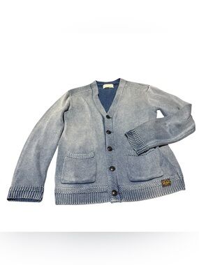 Denim & Supply Ralph Lauren Cardigan Mens Medium Vintage Washed Blue Sweater